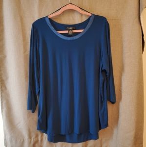 Teal/turquoise med sleeve length 2x blouse